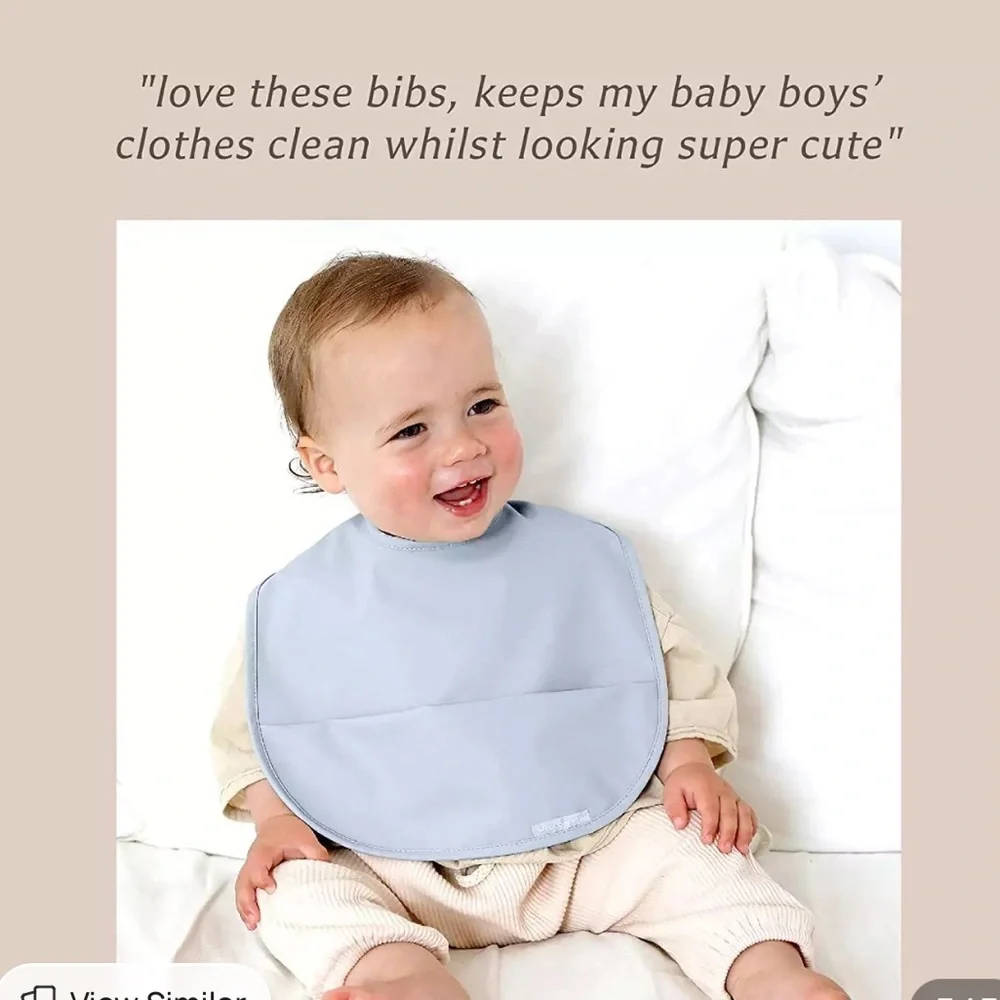 NWT Bundle of Two (2) Willow + Sim Cloud Blue Oversized Waterproof Bibs